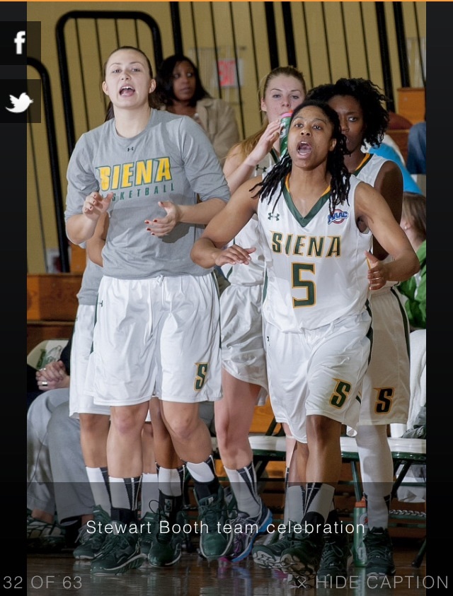 view of siena players cheering